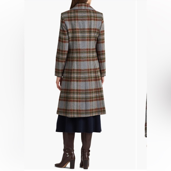 NWT RALPH LAUREN Plaid Double-Breasted Women's Coat - Picture 4 of 8